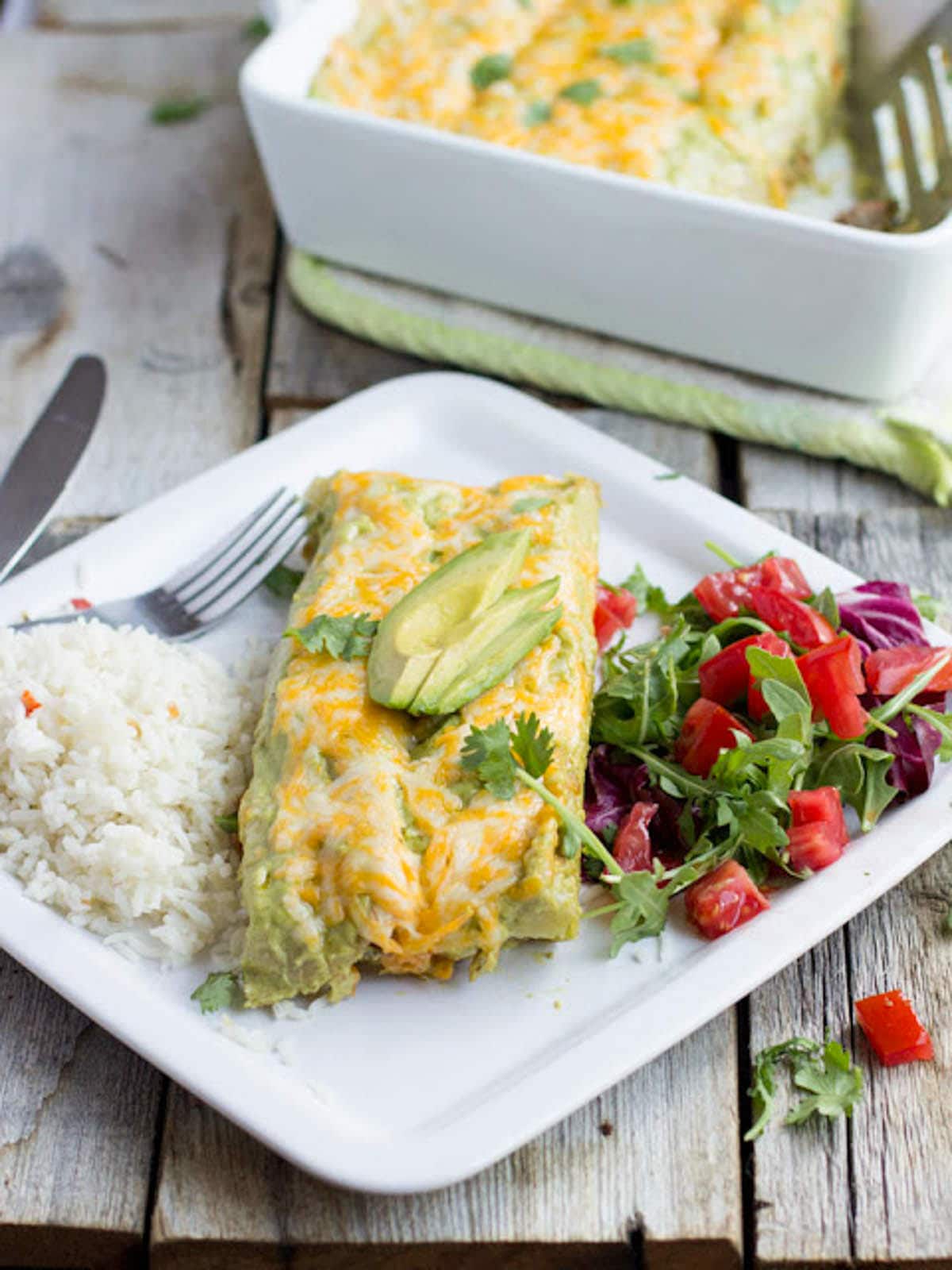 Avocado Steak Enchiladas