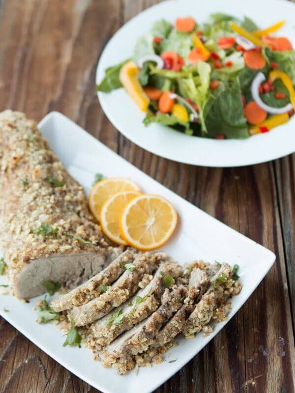 The only moist pork tenderloin, herb crusted pork tenderloin ohsweetbasil.com