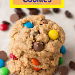 we can't stop making these cookies!! peanut butter with m&m's and chocolate!! ohsweetbasil.com