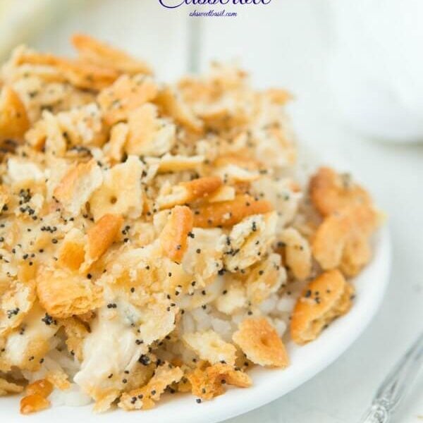 Poppy Seed Chicken Casserole (+ Ritz Cracker Topping!) Oh Sweet Basil
