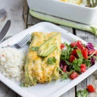 Carne asada enchiladas with the best avocado crema enchilada sauce ever. EV-ER. ohsweetbasil.com