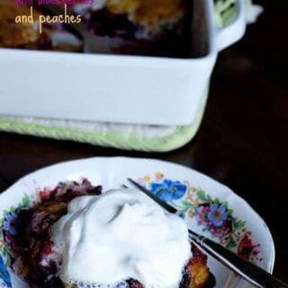 Pioneer Cobbler with blackberries and peaches