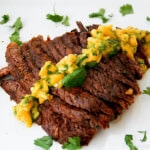 Grilled Flank Steak with Mango ChimiChurri