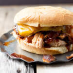 BBQ Rib Sandwiches with crispy bacon and cheddar cheese. Perfect for BBQ leftovers ohsweetbasil.com_-2