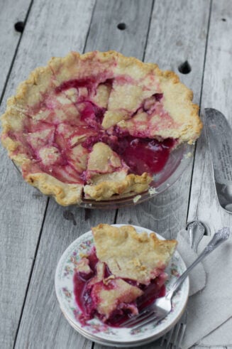 Great Grandma made the best Raspberry pie and passed the recipe down to her daughter's. I love making her recipe and plan to pass it on as well! #driscollsberries #pie ohsweetbasil.com-2