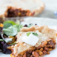 How to make taco pot pie with simple ingredients and hardly any time in the kitchen. ohsweetbasil.com-8