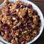 this pistachio pomegranate granola turned out so awesome! New favorite! ohsweetbasil.com