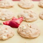 strawberries and cream pudding cookies on ohsweetbasil.com