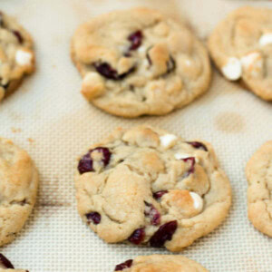 soft white chocolate cranberry cookies ohsweetbasil.com
