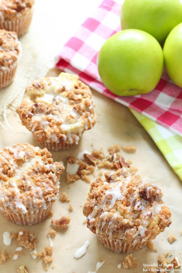 Apple Coffee Cake Muffins on Oh Sweet Basil Apple Coffee Cake Muffins on Oh Sweet Basil