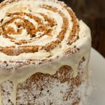 Dessert for a holiday party? No problem. Try this easy pumpkin roll white chocolate cake recipe! ohsweetbasil.com