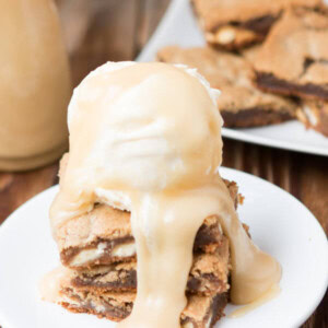 The brownie of the year! Maple pecan blondies with white chocolate butter sauce! The pecans are made into pecan butter that makes these amazing ohsweetbasil.com