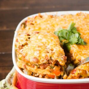 Polenta Enchilada Vegetarian Lasagna ohsweetbasil.com