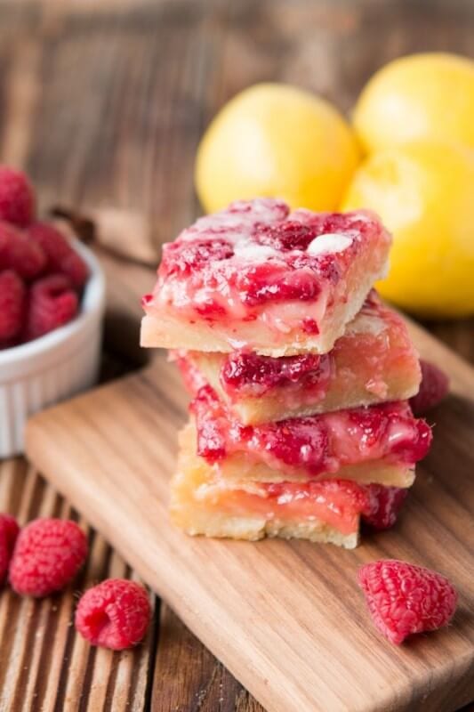 Raspberry Lemon Bars | Oh Sweet Basil