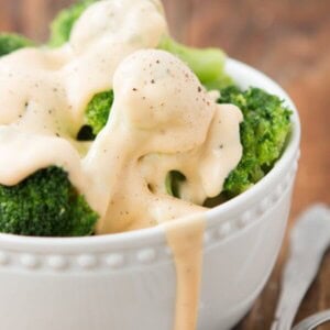 Broccoli and Cheese Sauce made with real cheese! ohsweetbasil.com