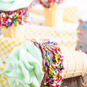 These Meringue Ice Cream Cones are everything you love about the classic summer treat without the mess! Plus, you can make them any flavor you want!