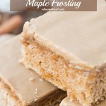 Spice Cake with Maple Frosting, and let's be honest the aroma that fills our house is amazing just like the taste. ohsweetbasil.com
