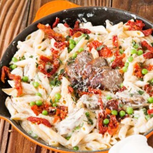Easy Sausage Alfredo Pasta ohsweetbasil.com