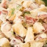 We cannot stop making this warm roasted potato salad ohsweetbasil.com