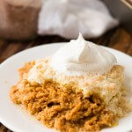 Mom's Pumpkin Pie Dump Cake ohsweetbasil.com