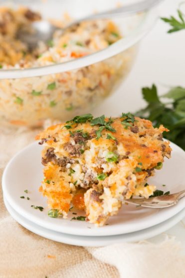 Cheesy Ground Beef and Rice Fried Cakes