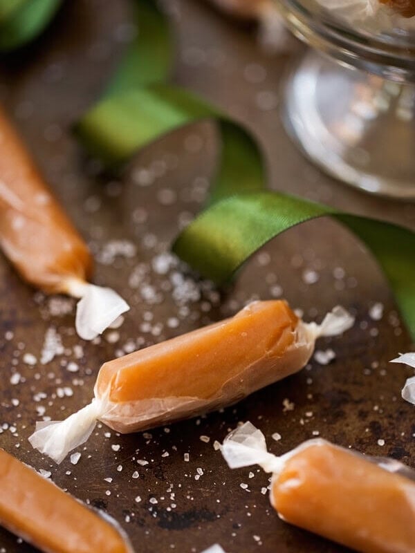 6 Minutes Microwave Salted Caramels ohsweetbasil.com