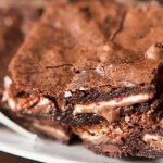 Gooey peppermint bark brownies ohsweetbasil.com
