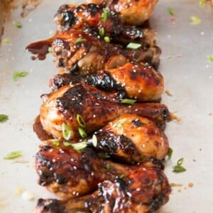 sticky orange chicken drummies ohsweetbasil.com