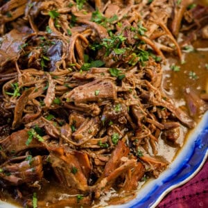 This is our new favorite slow cooker pot roast recipe and it's only 3 ingredients! I cannot even believe how perfect and juicy it was!! ohsweetbasil.com