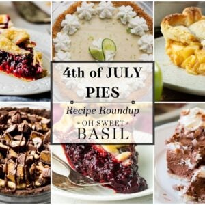 a collage of popular pie recipes for 4th of July