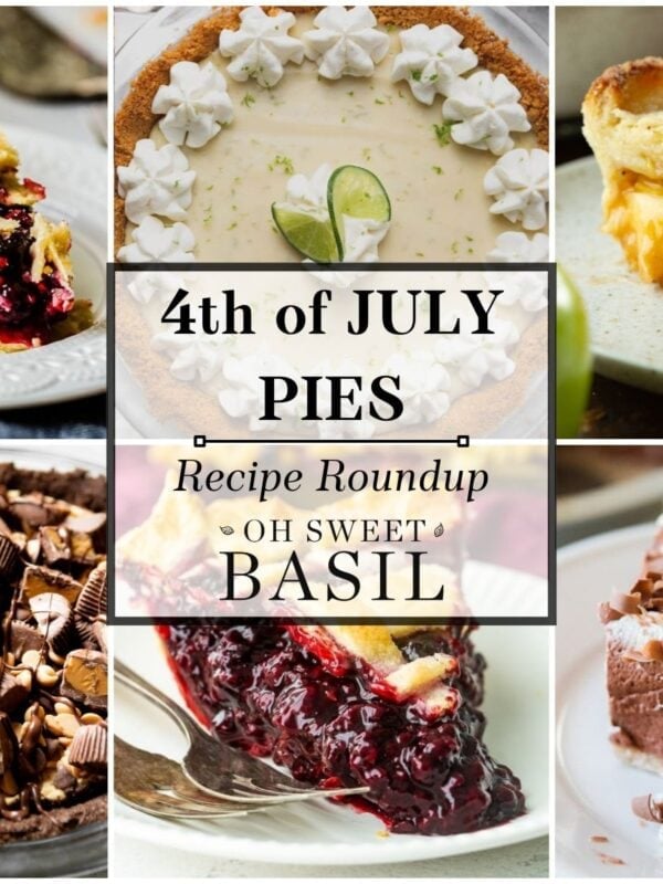 a collage of popular pie recipes for 4th of July