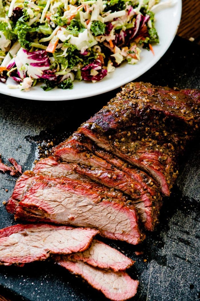 You need a Traeger and you really need to make this smoked tri tip on a Traeger!  The meat is tender, juicy and packed full of flavor!