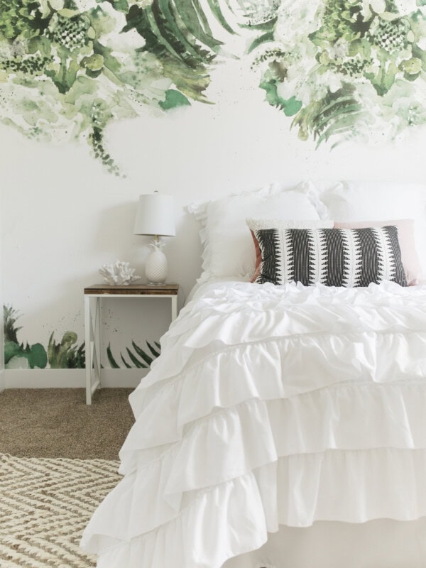 Beach vibe modern palm removable wall paper bedroom