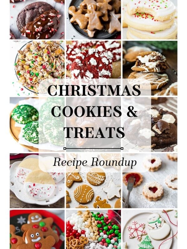 a collage of christmas cookies and treats