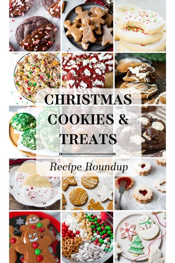 a collage of christmas cookies and treats