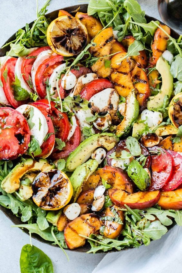 Grilled Peach Caprese Salad Recipe