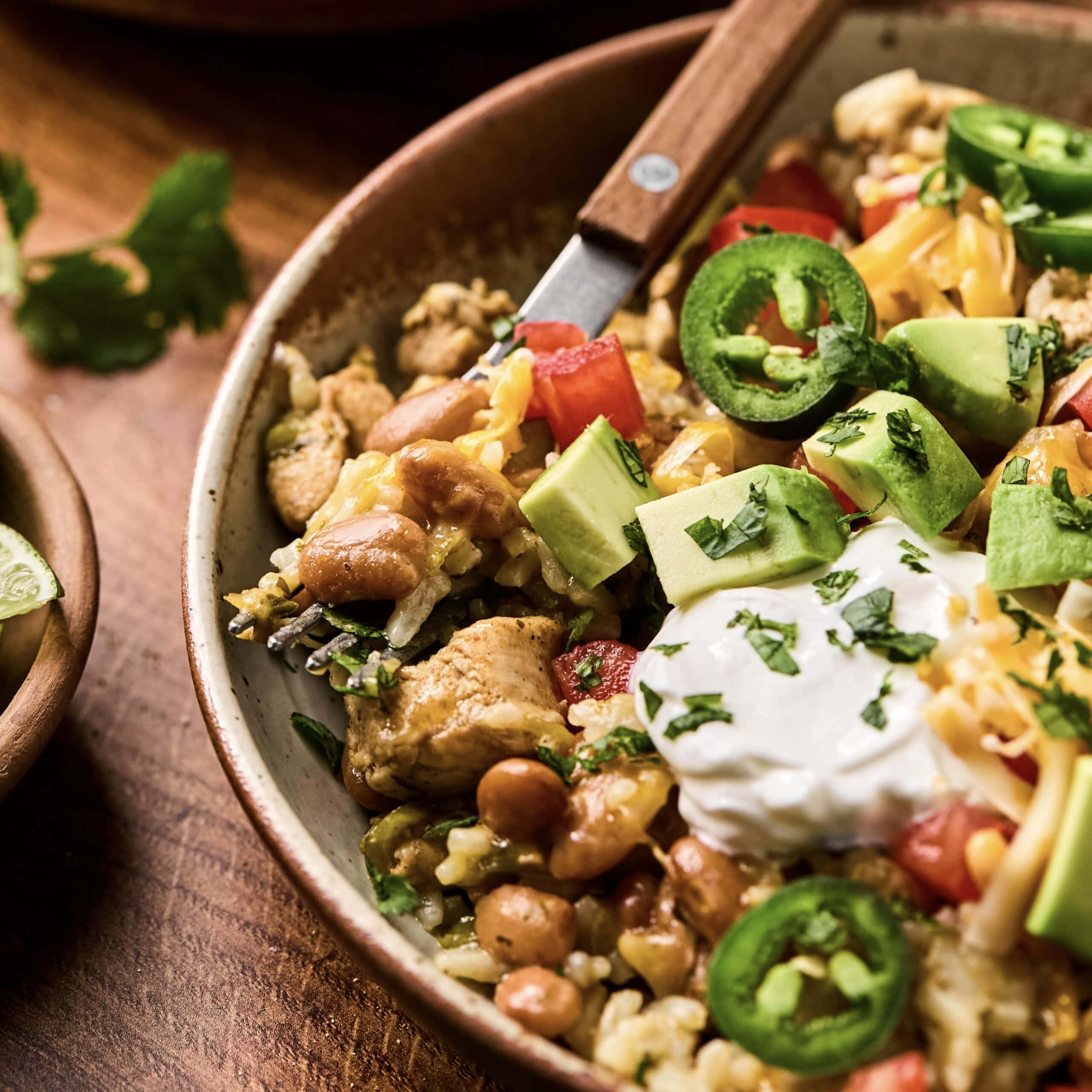 Instant Pot Cilantro Lime Chicken Burrito Bowl