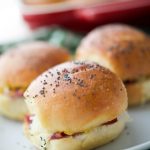 These Irish Sliders made with corned beef, melted Dubliner Irish cheese, sauerkraut and spicy Irish mustard on potato slider rolls are a must have for your next gathering.