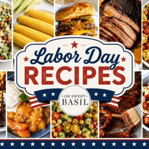 collage of recipes to make for Laboor Day weekend