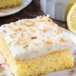 Lemon coconut cake - moist lemon cake with fluffy, creamy coconut buttercream.