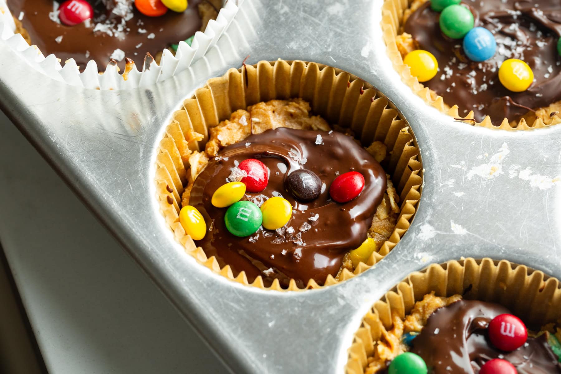 M&M No Bake Chocolate Peanut Butter Oat Cups
