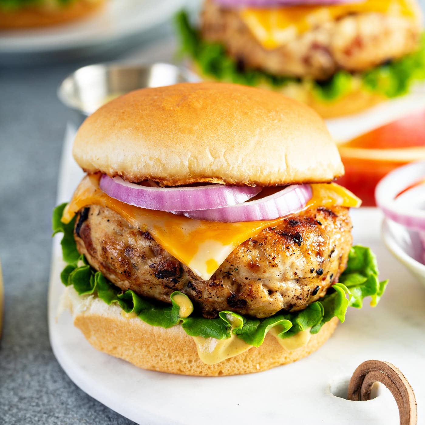 Maple Mustard Chicken Apple Burgers