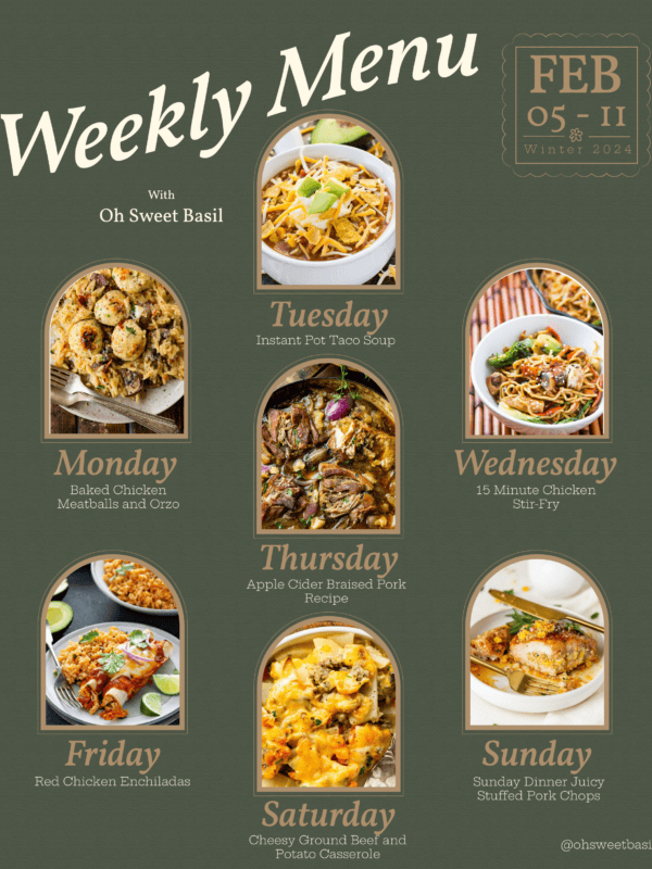 a graphic showing a menu plan for a week