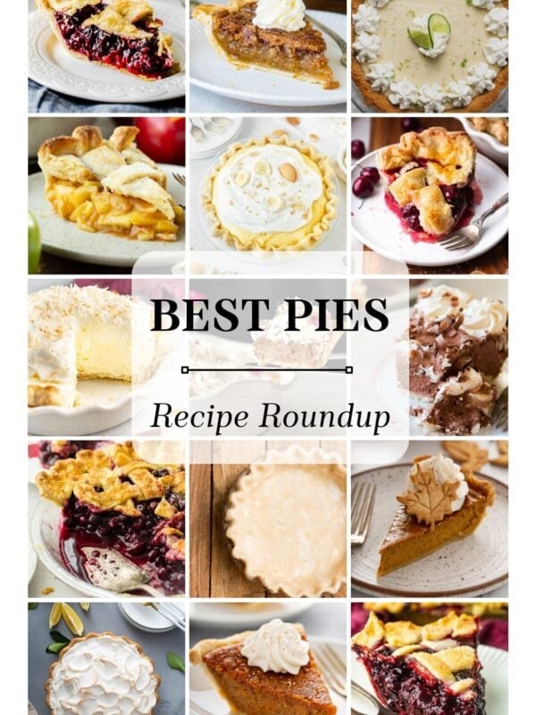 collage of several different pies