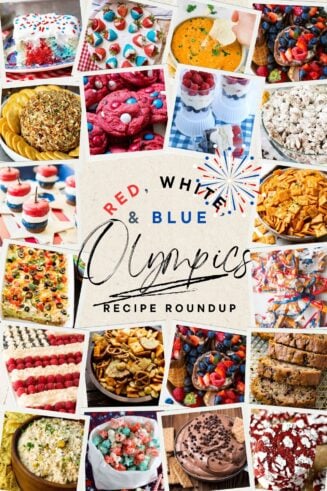 a photo graphic of olympics snacks and treats