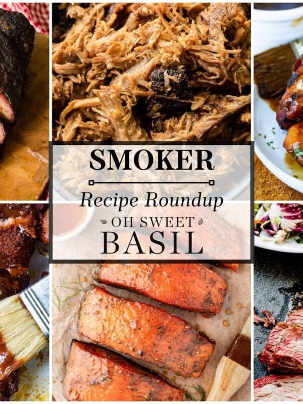 a collage of smoker recipes