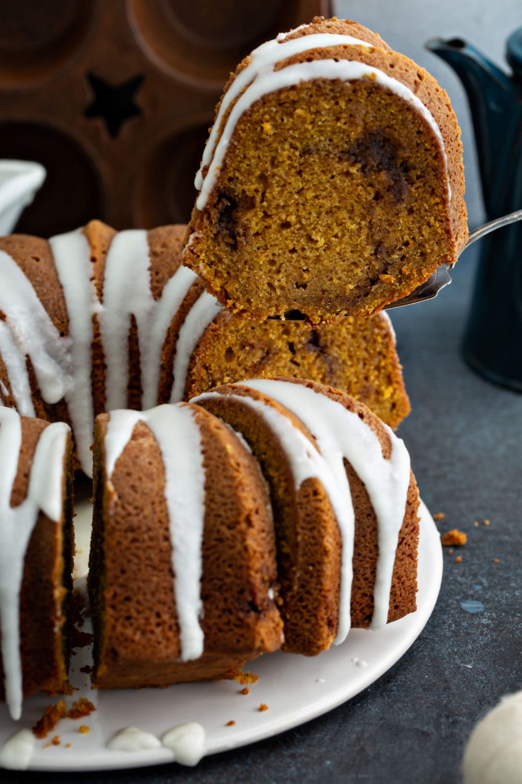Sour Cream Cinnamon Swirl Pumpkin Bundt Cake Oh Sweet Basil