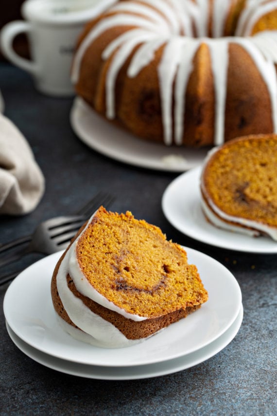 Sour Cream Cinnamon Swirl Pumpkin Bundt Cake Oh Sweet Basil