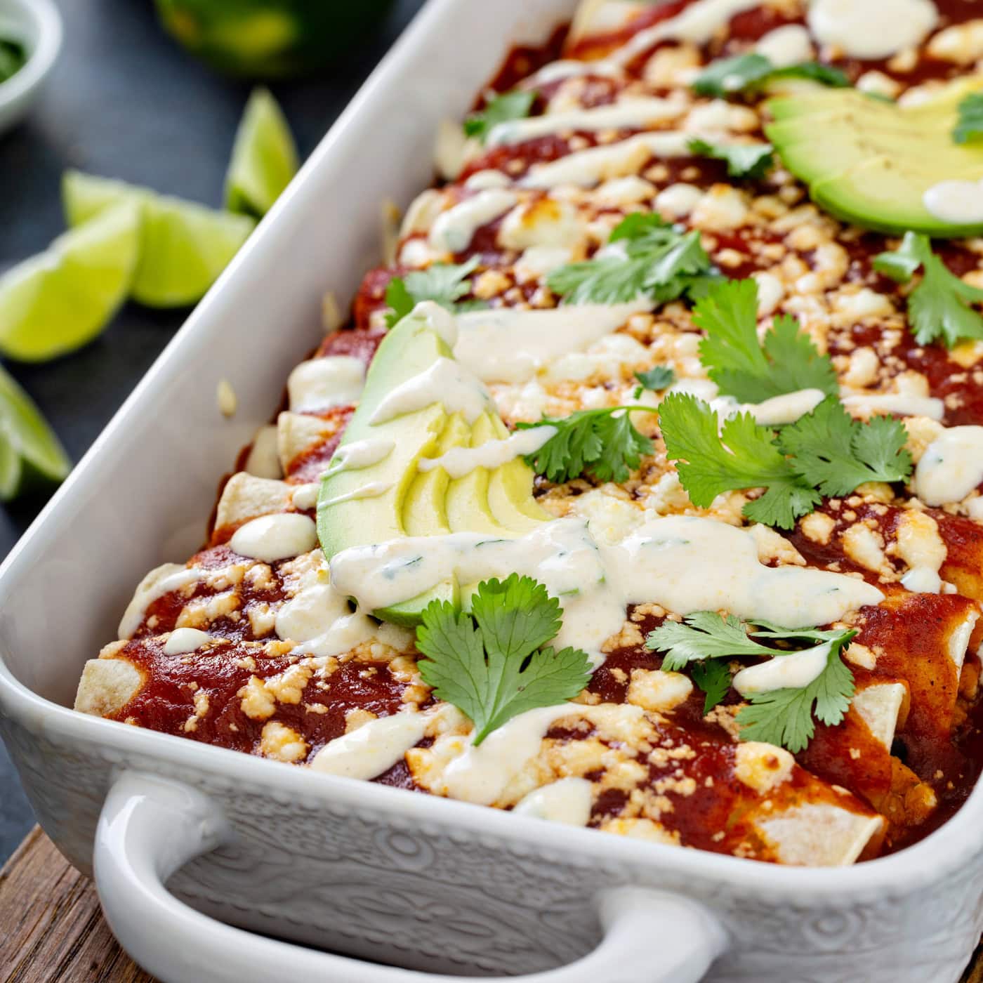Sweet Potato Enchiladas with Sweet Corn Crema