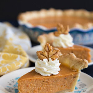 Sweet potato pie slices on plates